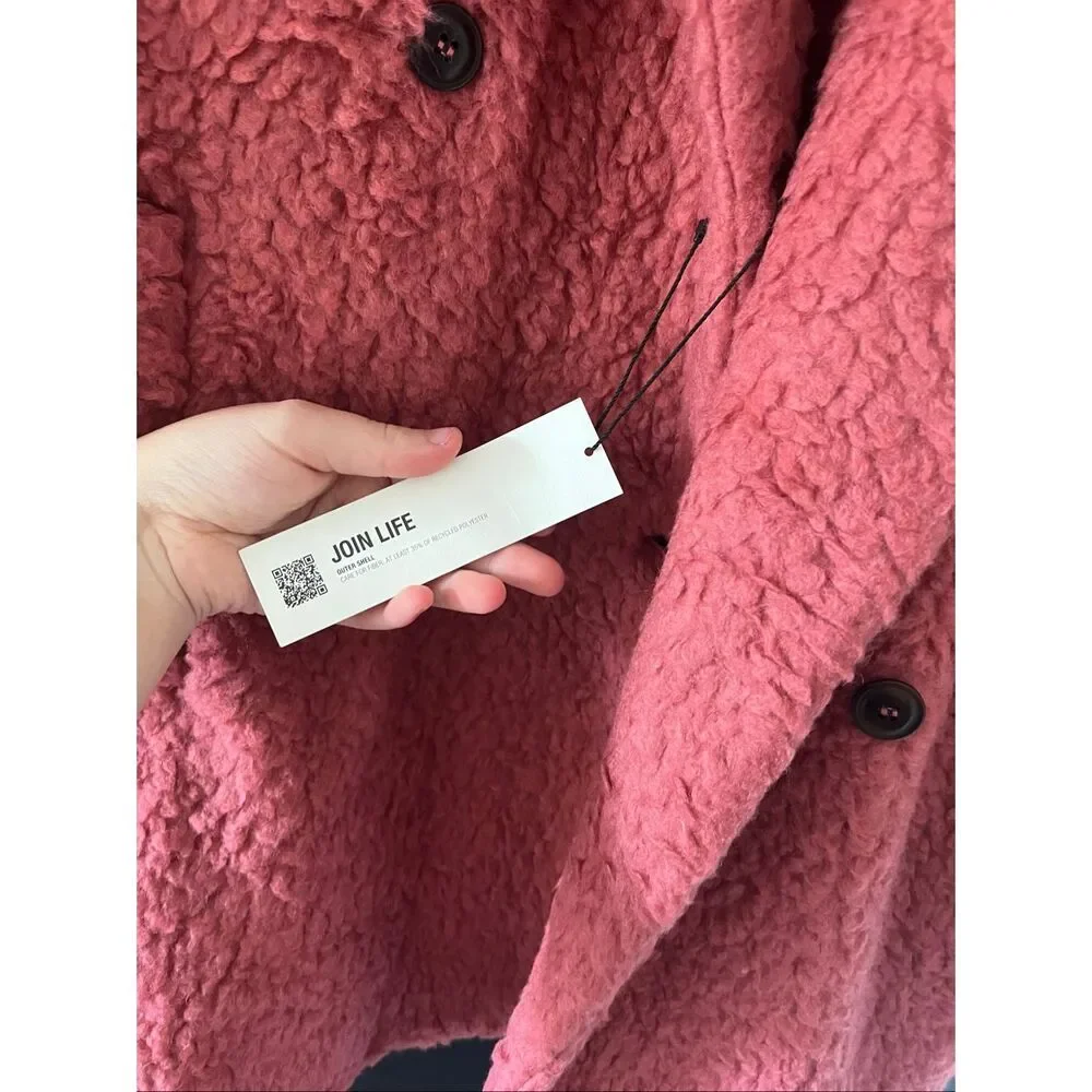 Zara Rust Teddy Coat - Picture 6 of 8